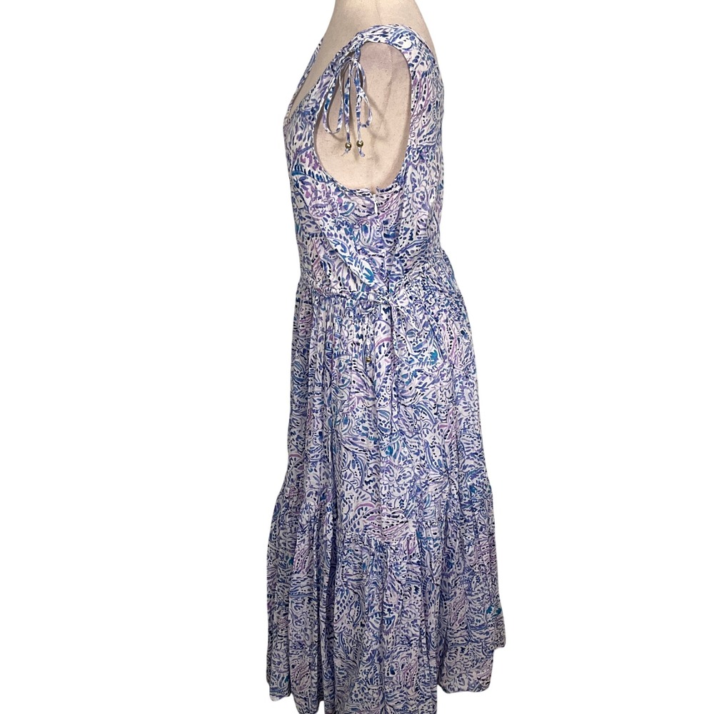 Talbots Sundress Womens 14 Blue‎ Purple Paisley Boho Coastal Cottagecore Maxi - Picture 3 of 11